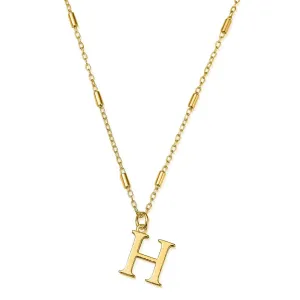 ChloBo Sterling Silver Gold Plated Initial Necklace H