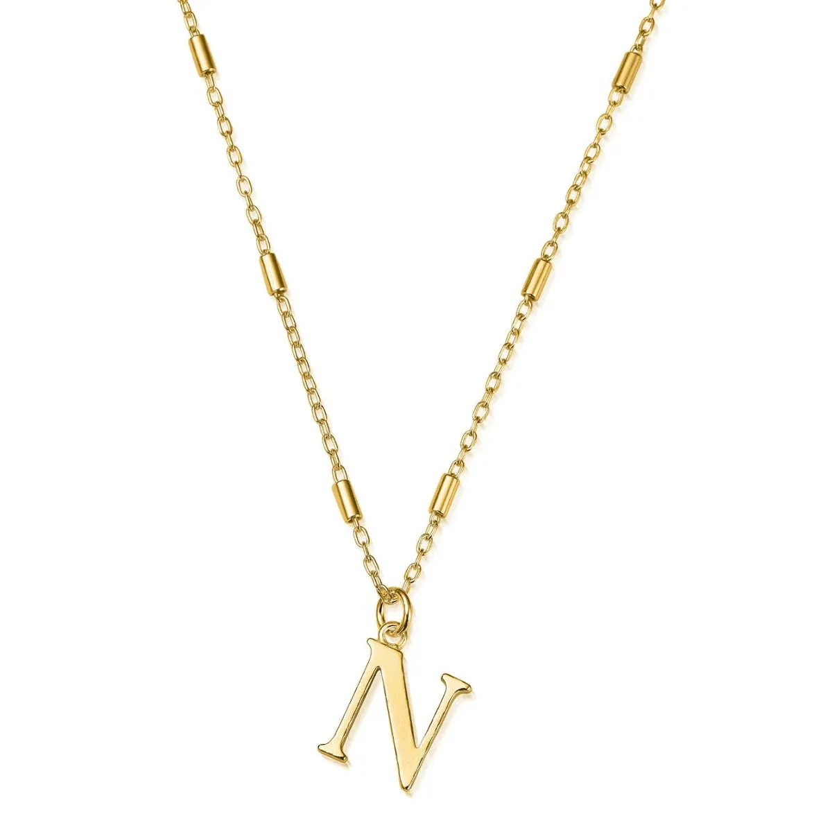 ChloBo Sterling Silver Gold Plated Initial Necklace N