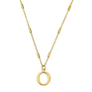 ChloBo Sterling Silver Gold Plated Initial Necklace O
