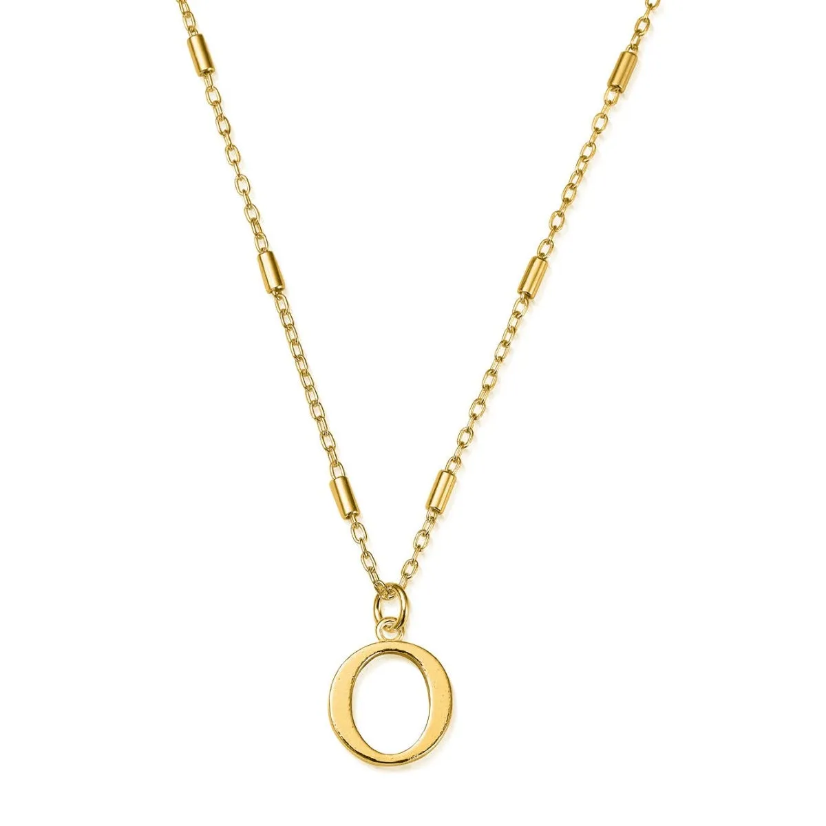 ChloBo Sterling Silver Gold Plated Initial Necklace O