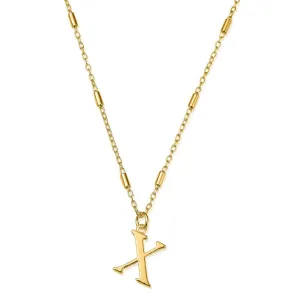ChloBo Sterling Silver Gold Plated Initial Necklace X