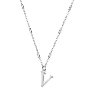 ChloBo Sterling Silver Initial Necklace V