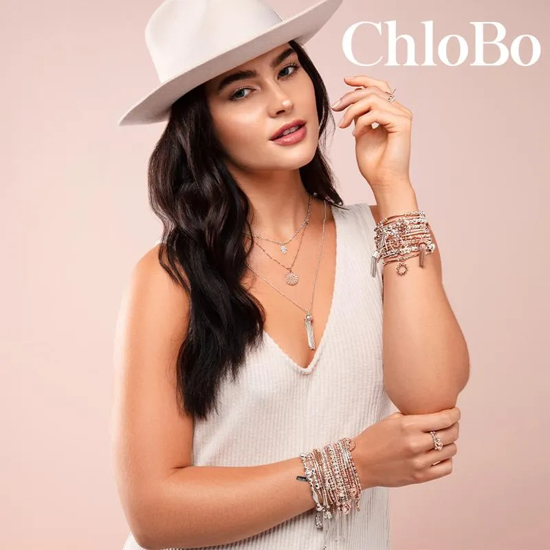 ChloBo Sterling Silver Rose Gold Plated Mini Noodle Ball Heart In Heart Bracelet