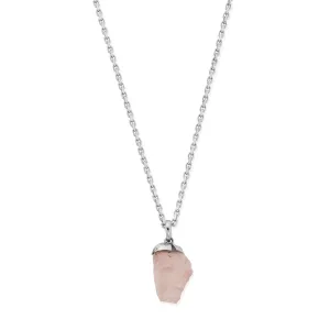 ChloBo Sterling Silver Rose Quartz Raw Nugget Necklace
