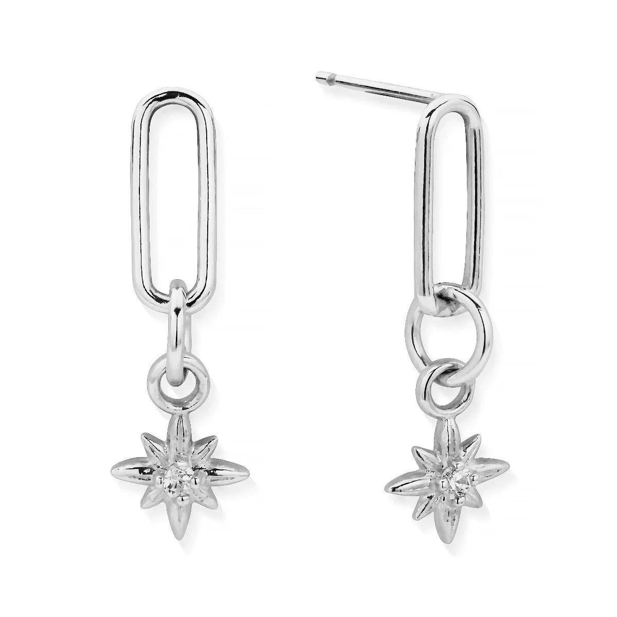 ChloBo Wandering Free Sterling Silver Divine Journey Link Earrings