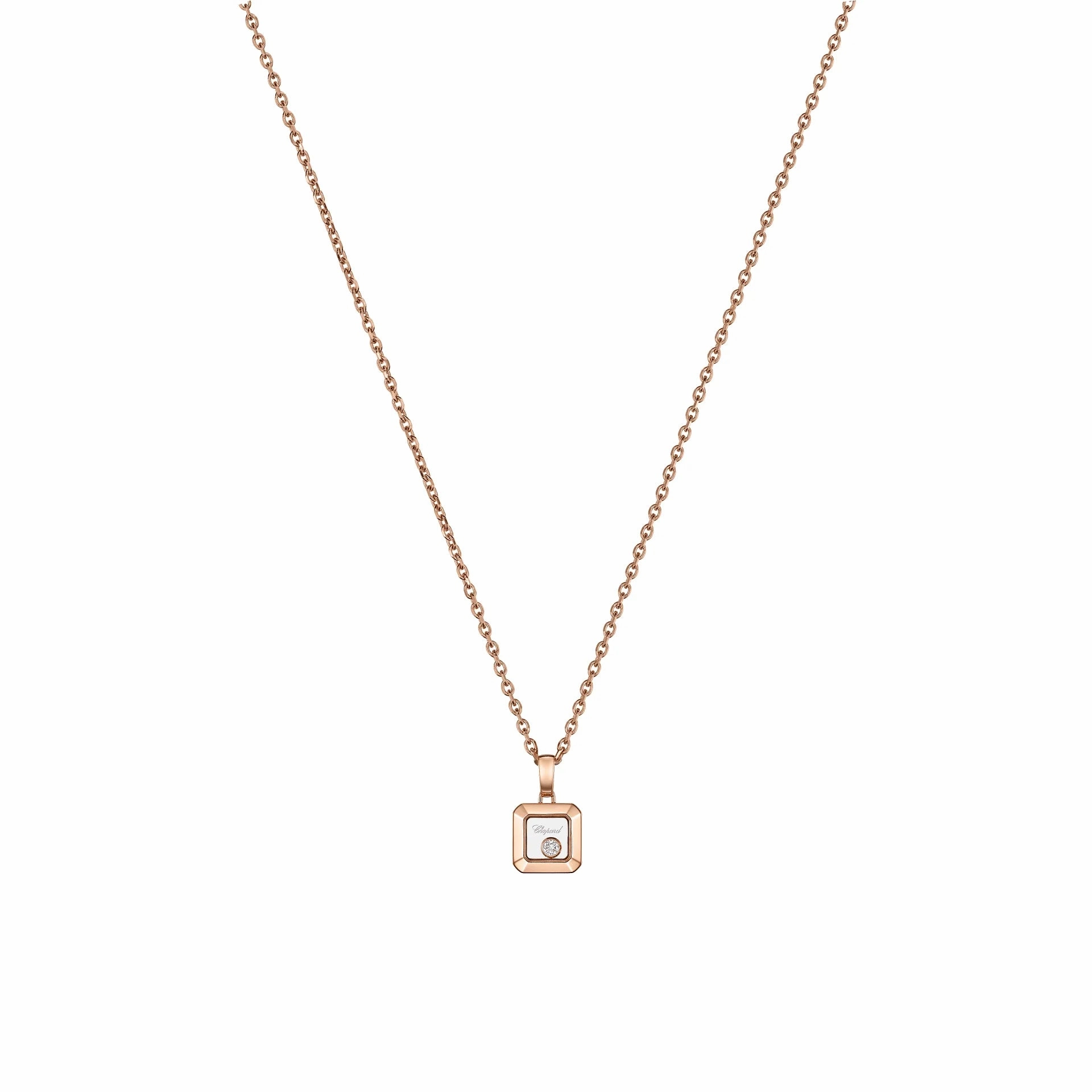 Chopard Happy Diamonds 18ct Rose Gold 0.05ct Diamond Necklace
