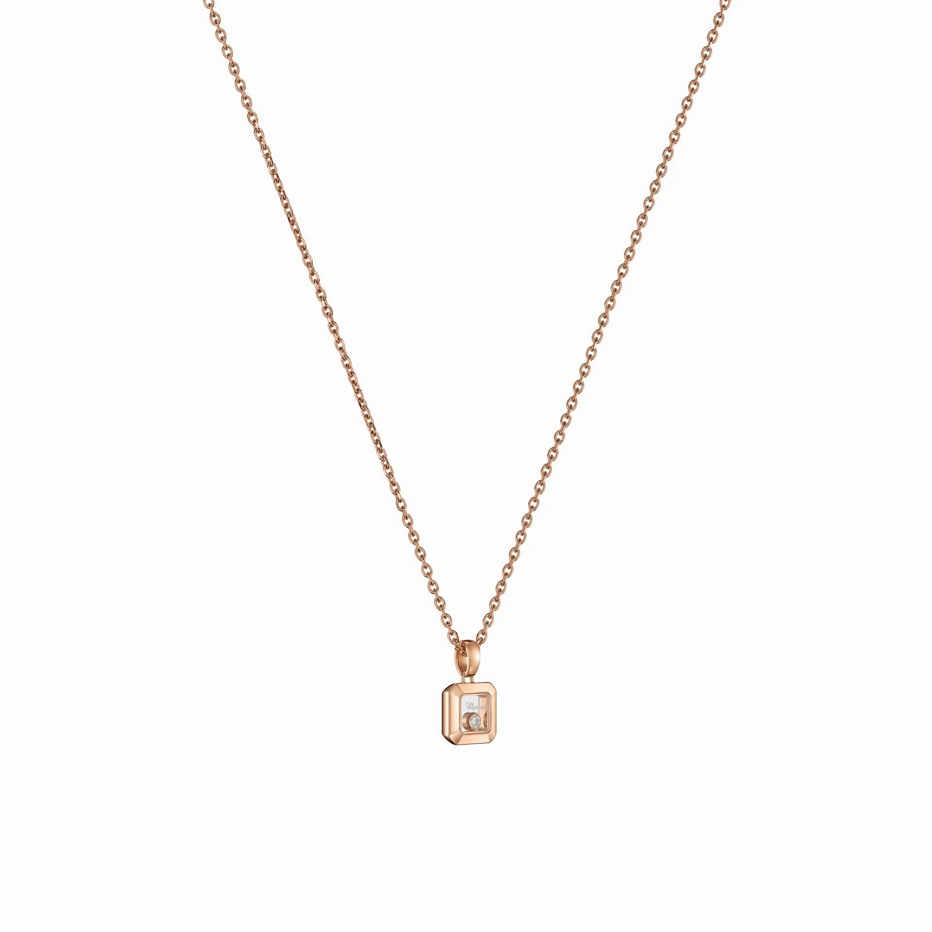 Chopard Happy Diamonds 18ct Rose Gold 0.05ct Diamond Necklace