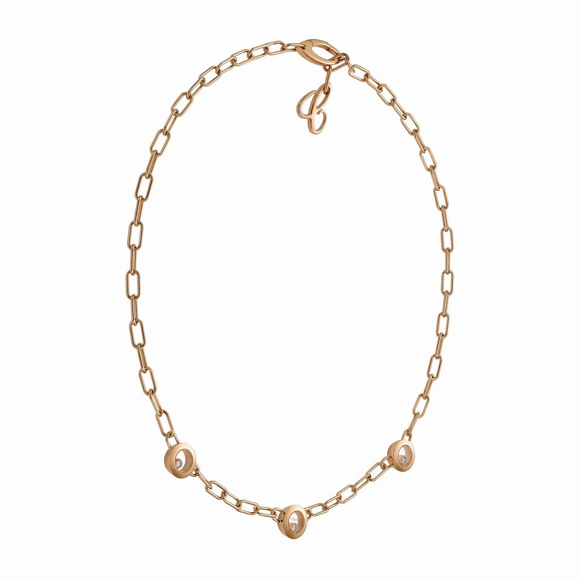 Chopard Happy Diamonds Icons 18ct Rose Gold 0.15ct Diamond Necklace