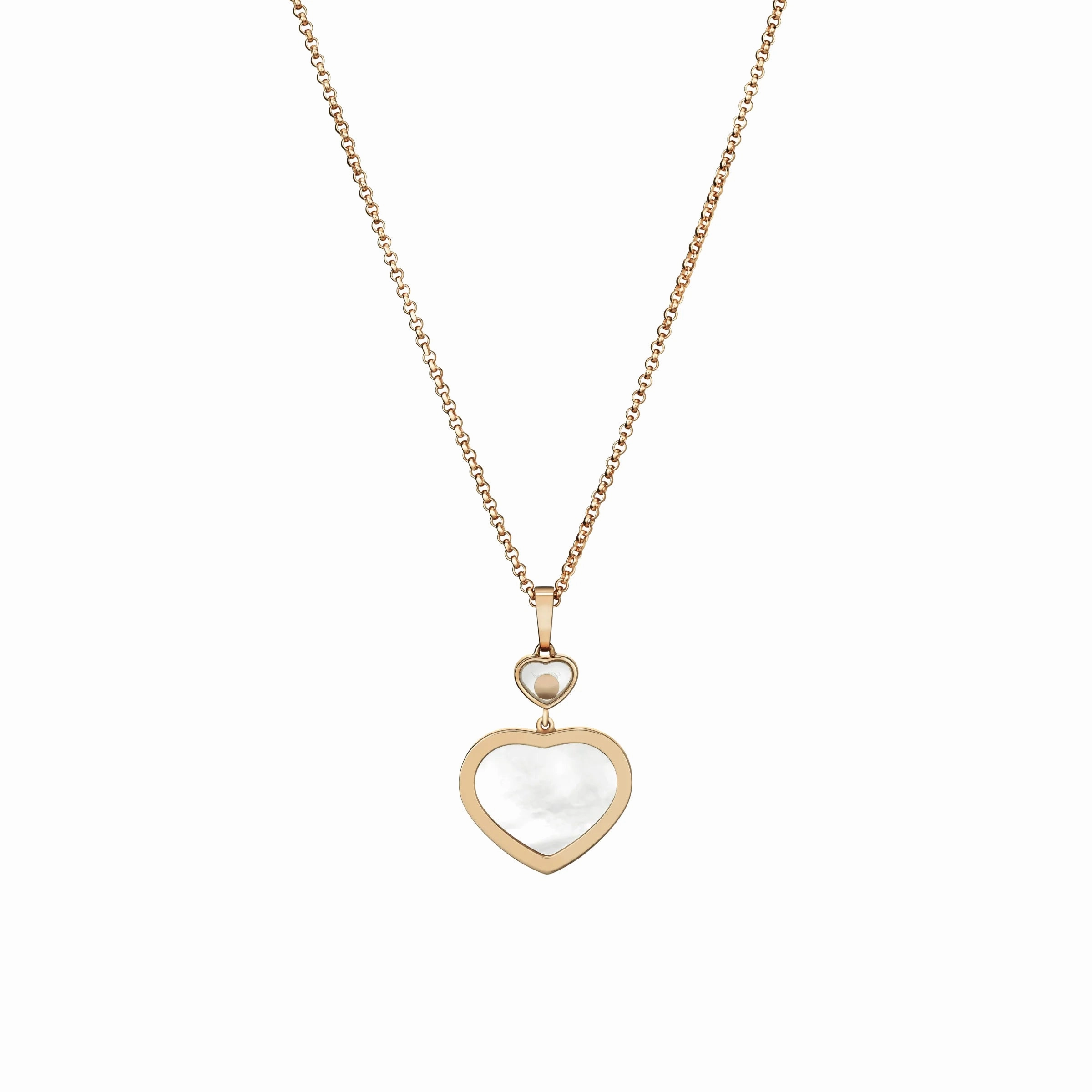 Chopard Happy Hearts 18ct Rose Gold 0.24ct Diamond Mother of Pearl Pendant