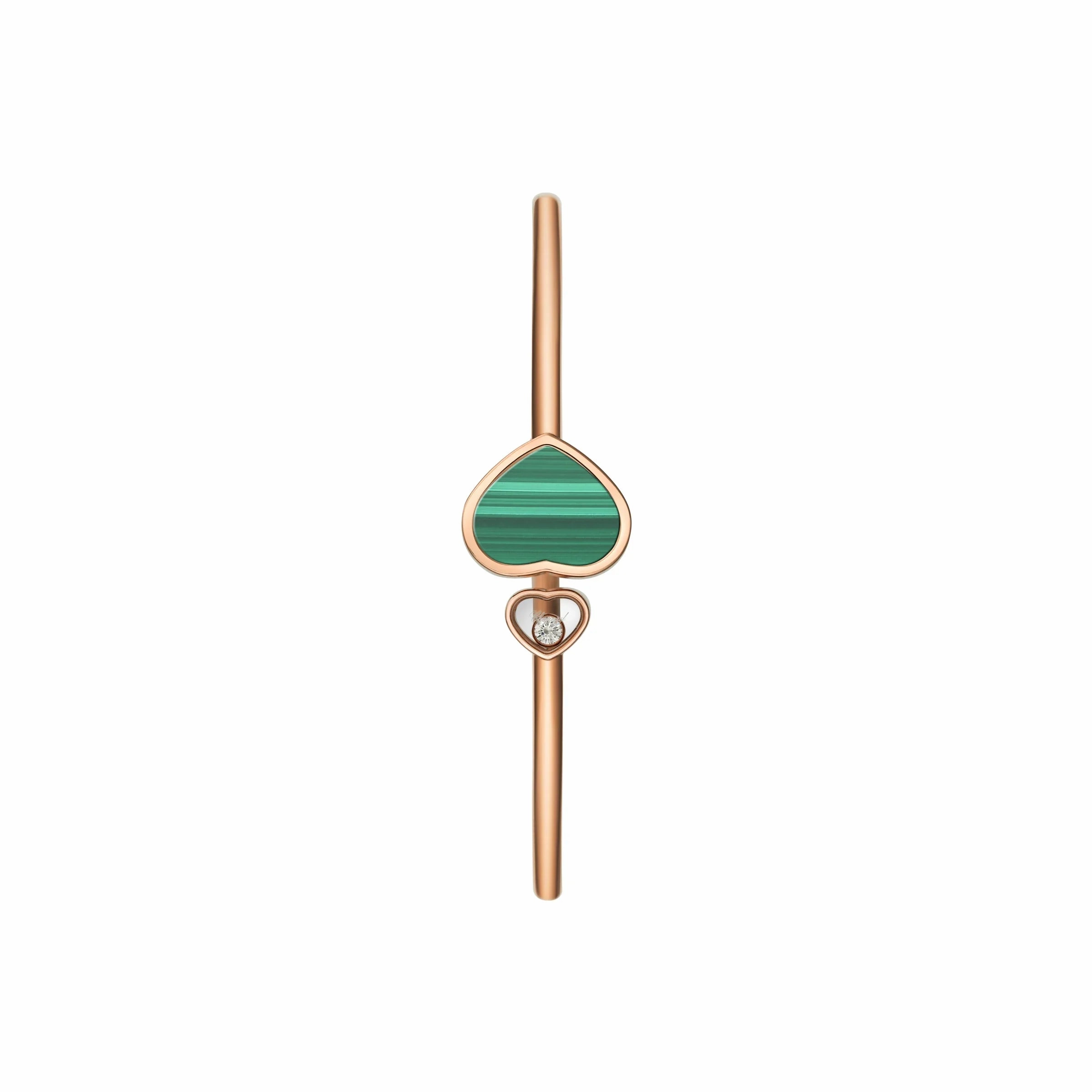 Chopard Happy Hearts 18ct Rose Gold Diamond Malachite Bangle