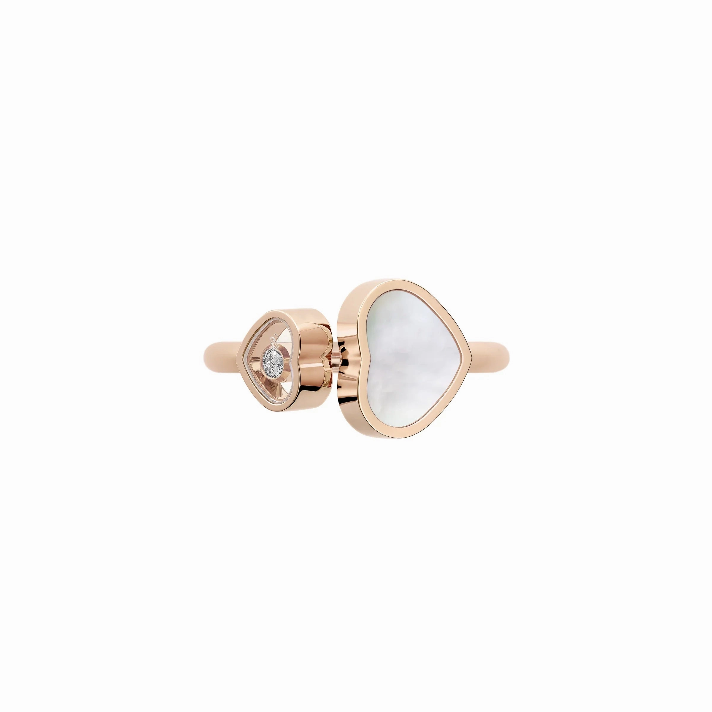 Chopard Happy Hearts 18ct Rose Gold Diamond Mother of Pearl Ring