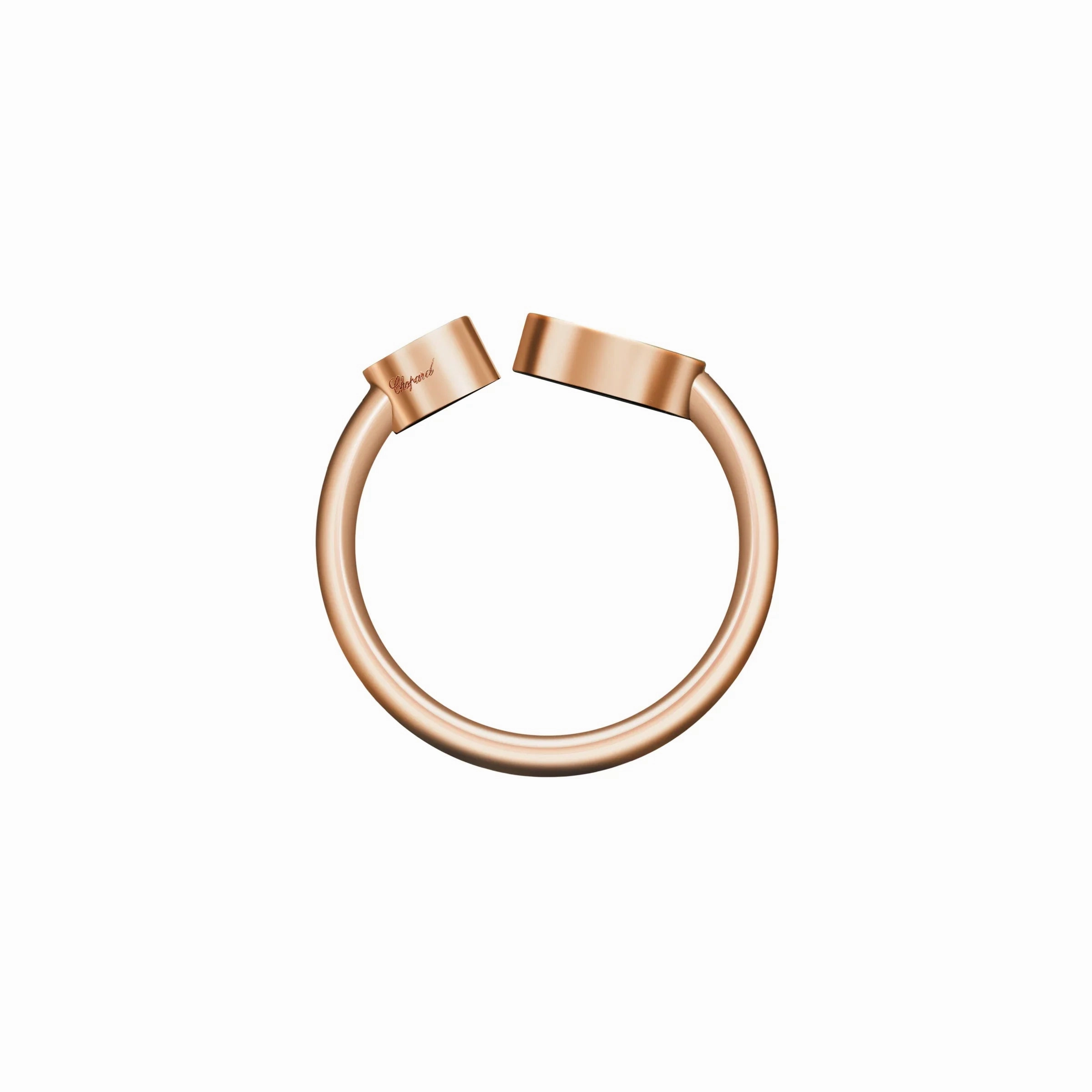 Chopard Happy Hearts 18ct Rose Gold Diamond Onyx Ring