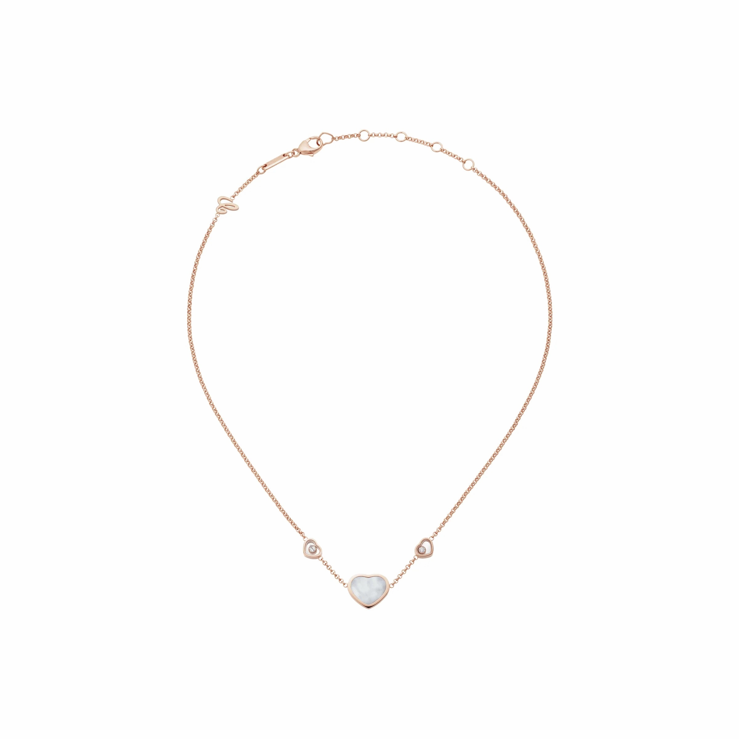 Chopard Happy Hearts 18ct Rose Gold Mother Of Pearl Necklace