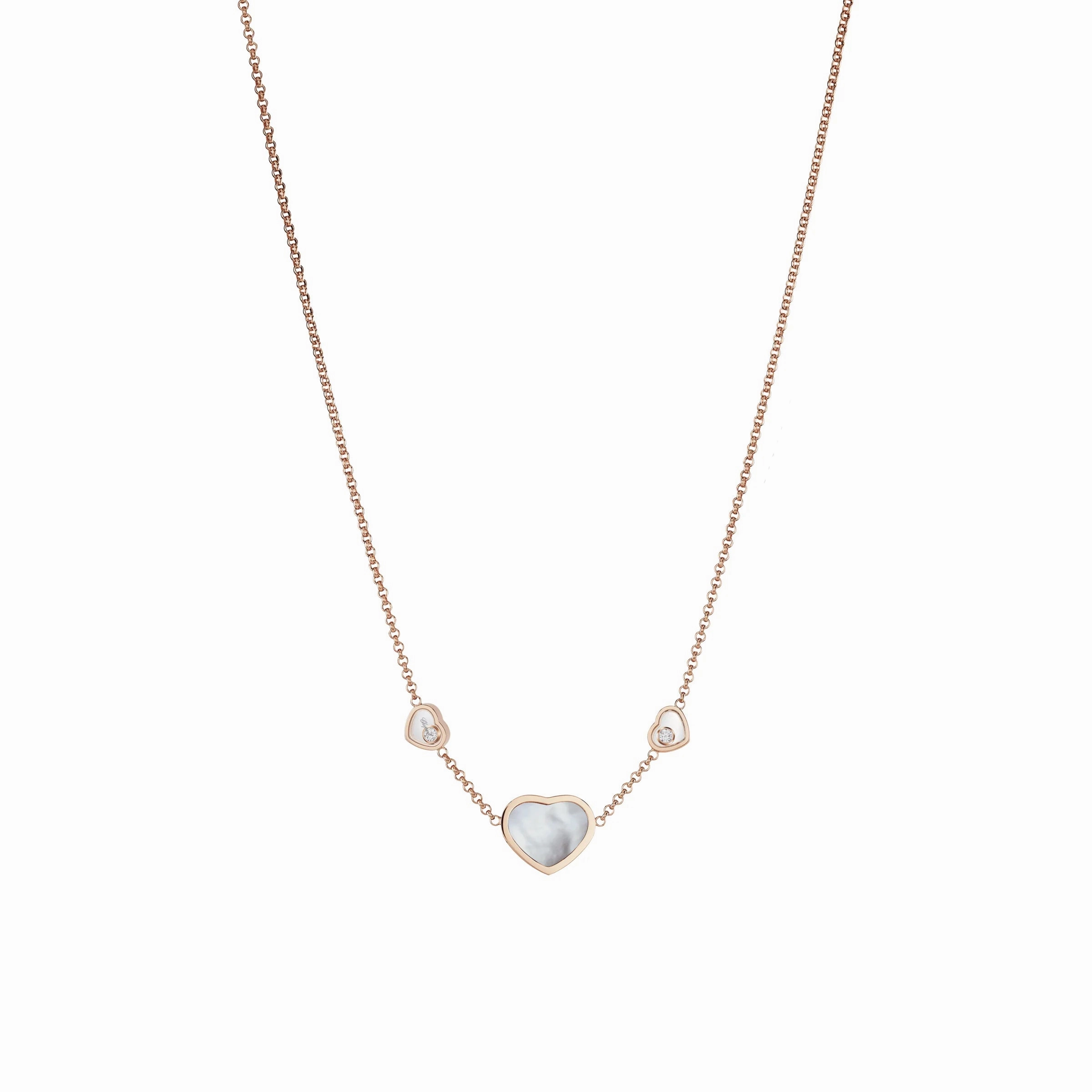 Chopard Happy Hearts 18ct Rose Gold Mother Of Pearl Necklace