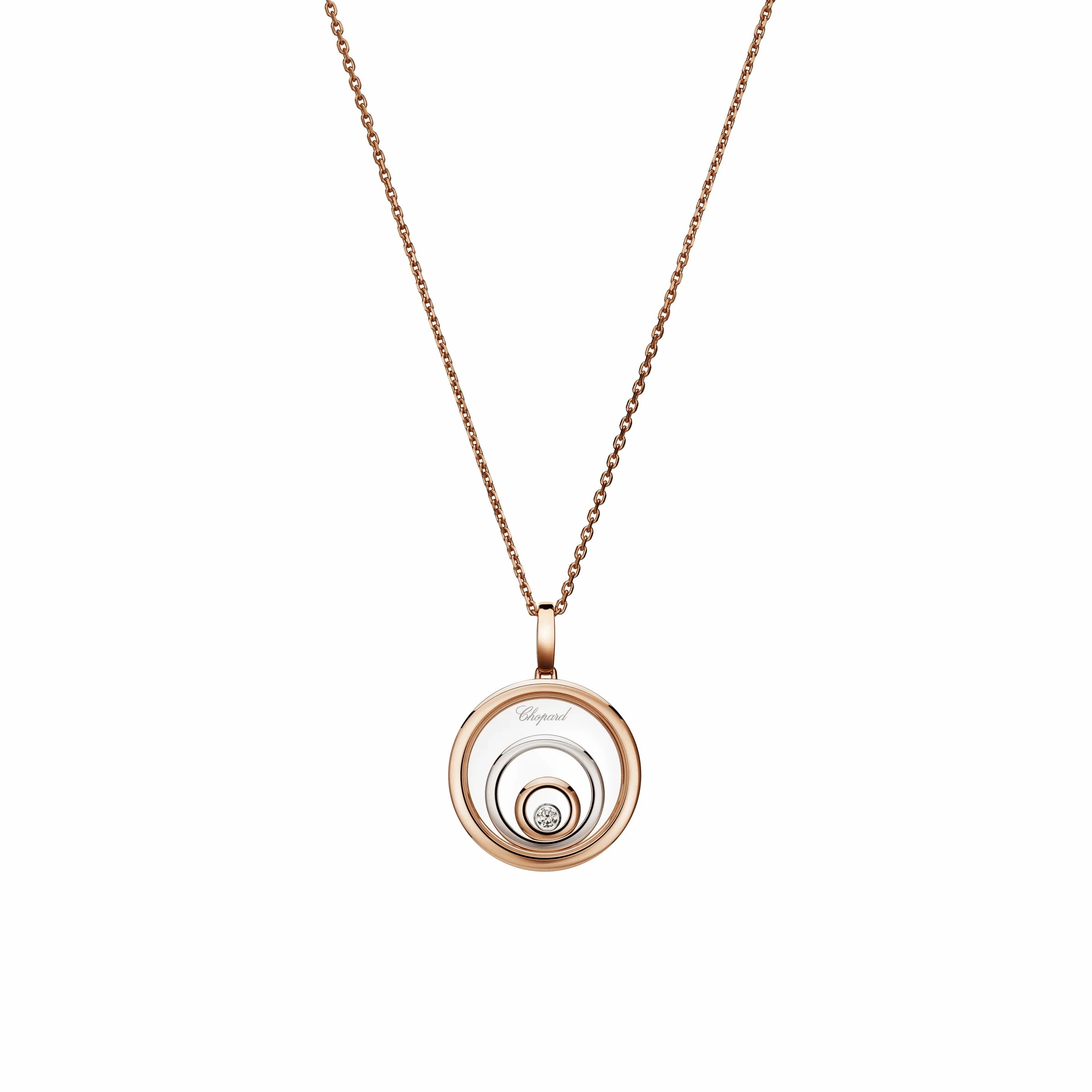 Chopard Happy Spirit 18ct Rose & White Gold 0.09ct Diamond Pendant