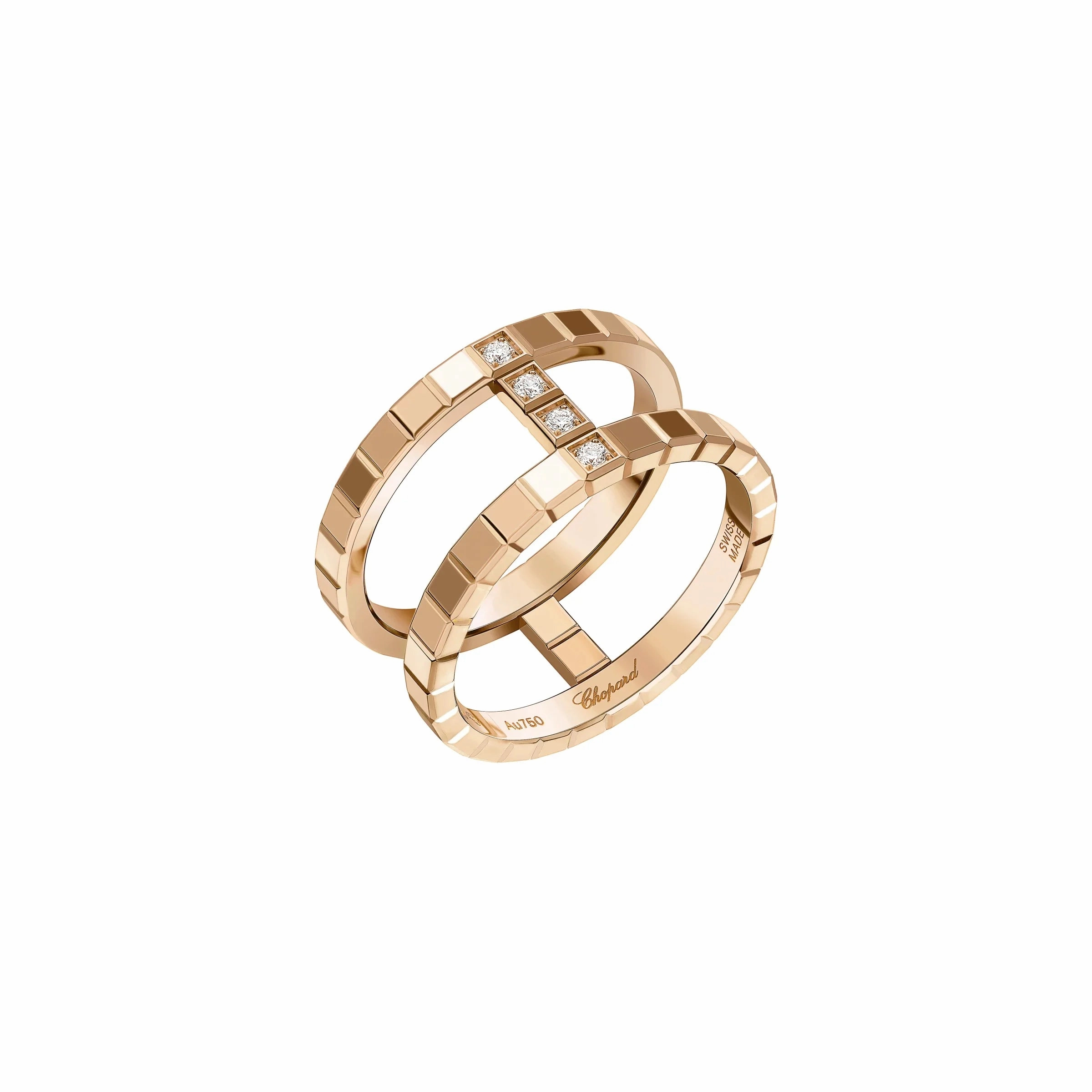Chopard Ice Cube 18ct Rose Gold 0.04ct Diamond Ring