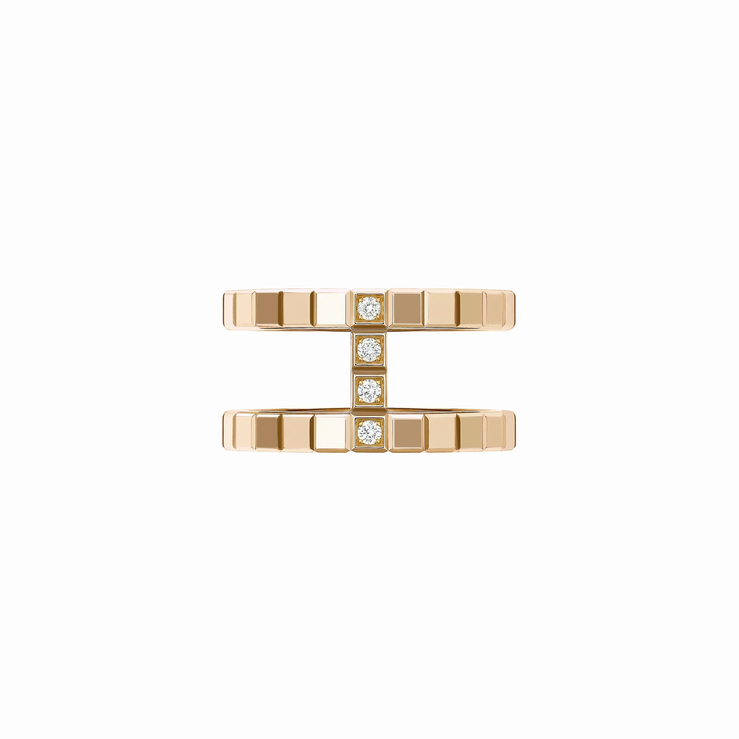 Chopard Ice Cube 18ct Rose Gold 0.04ct Diamond Ring