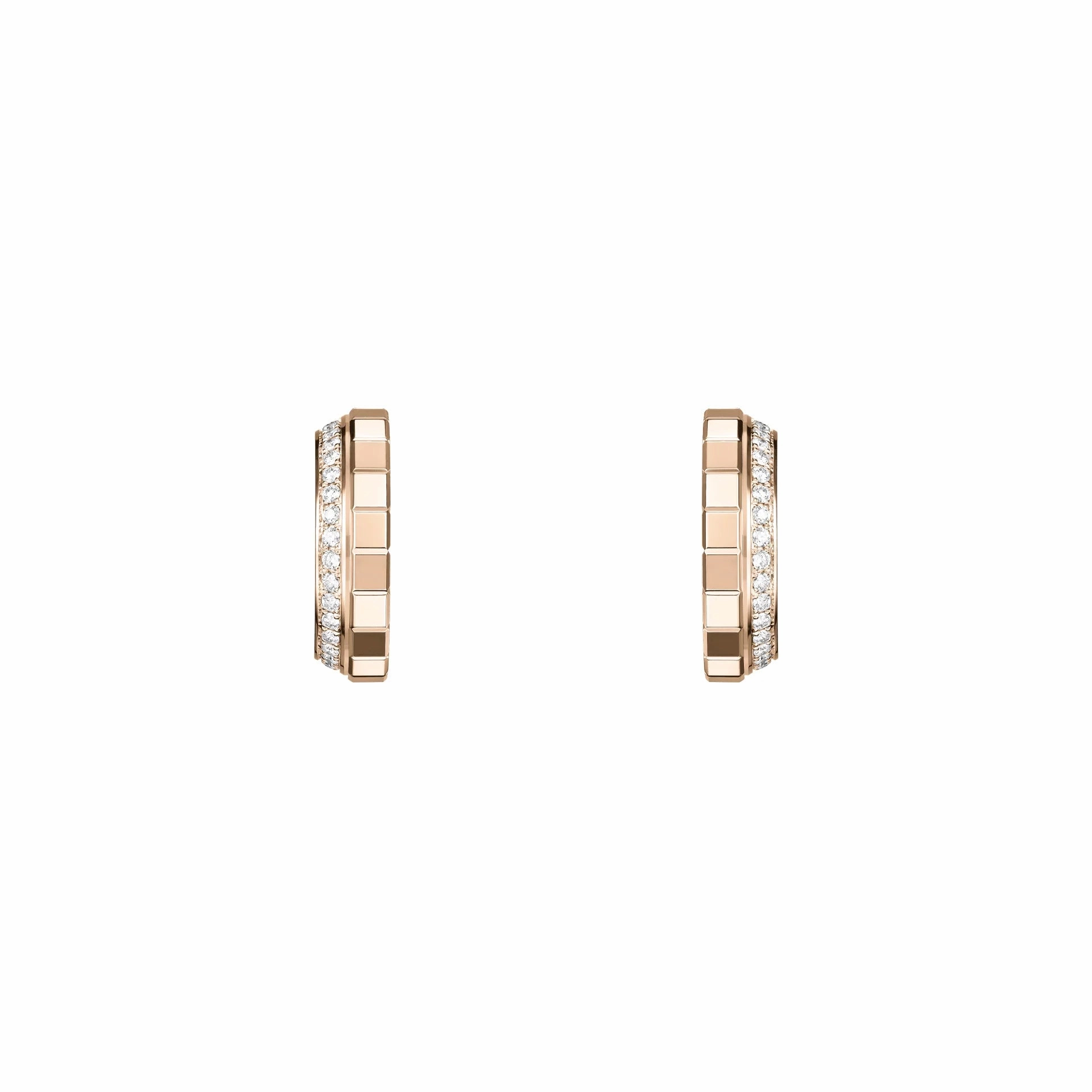 Chopard Ice Cube 18ct Rose Gold 0.24ct Diamond Hoop Earrings