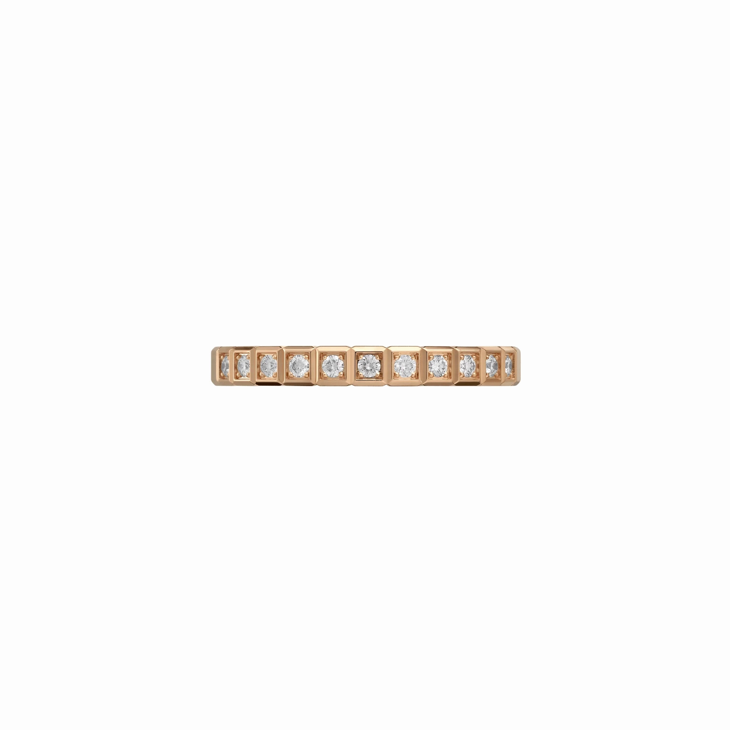 Chopard Ice Cube 18ct Rose Gold Diamond Half Set Slim Ring