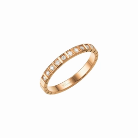 Chopard Ice Cube 18ct Rose Gold Diamond Half Set Slim Ring