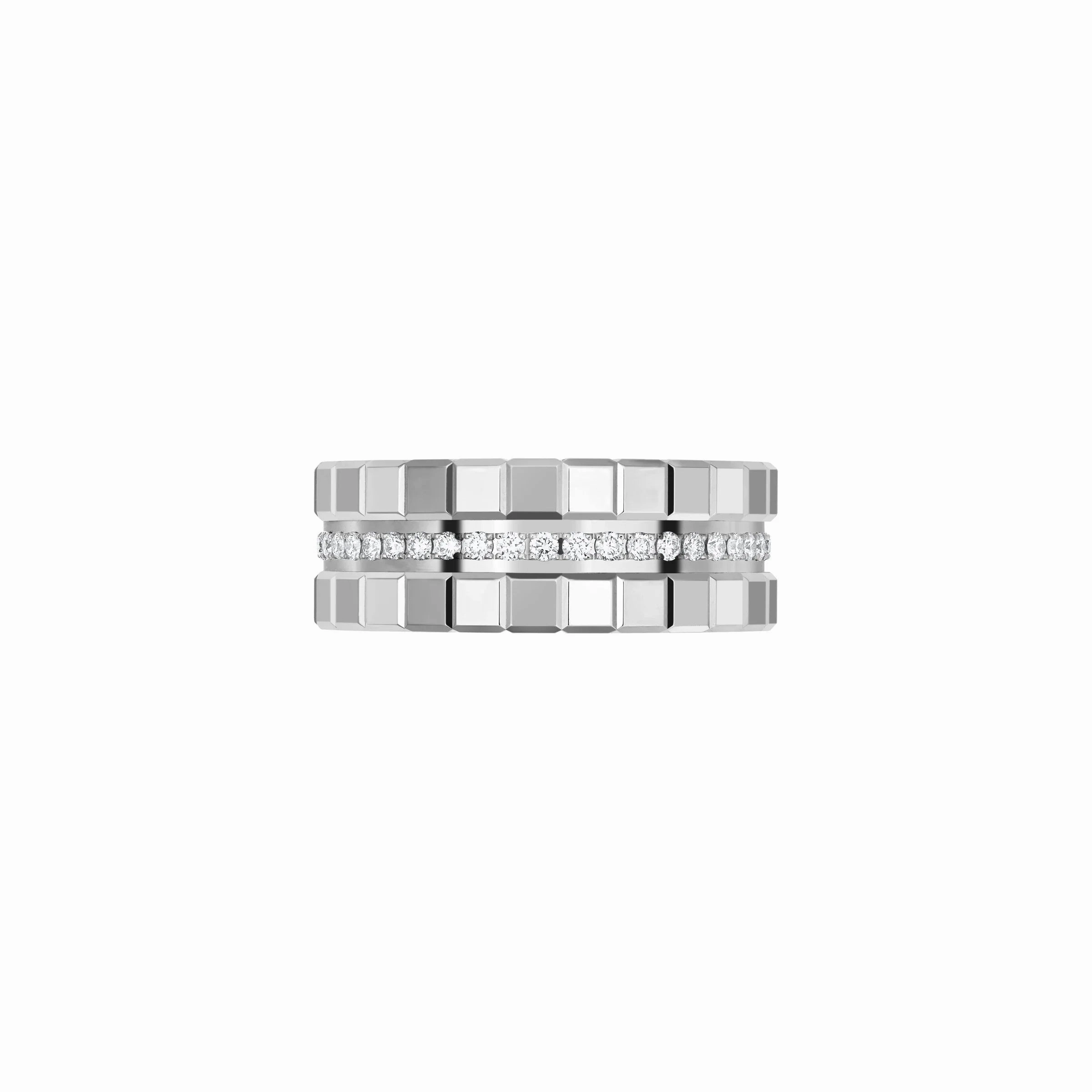 Chopard Ice Cube 18ct White Gold Diamond Double Medium Ring