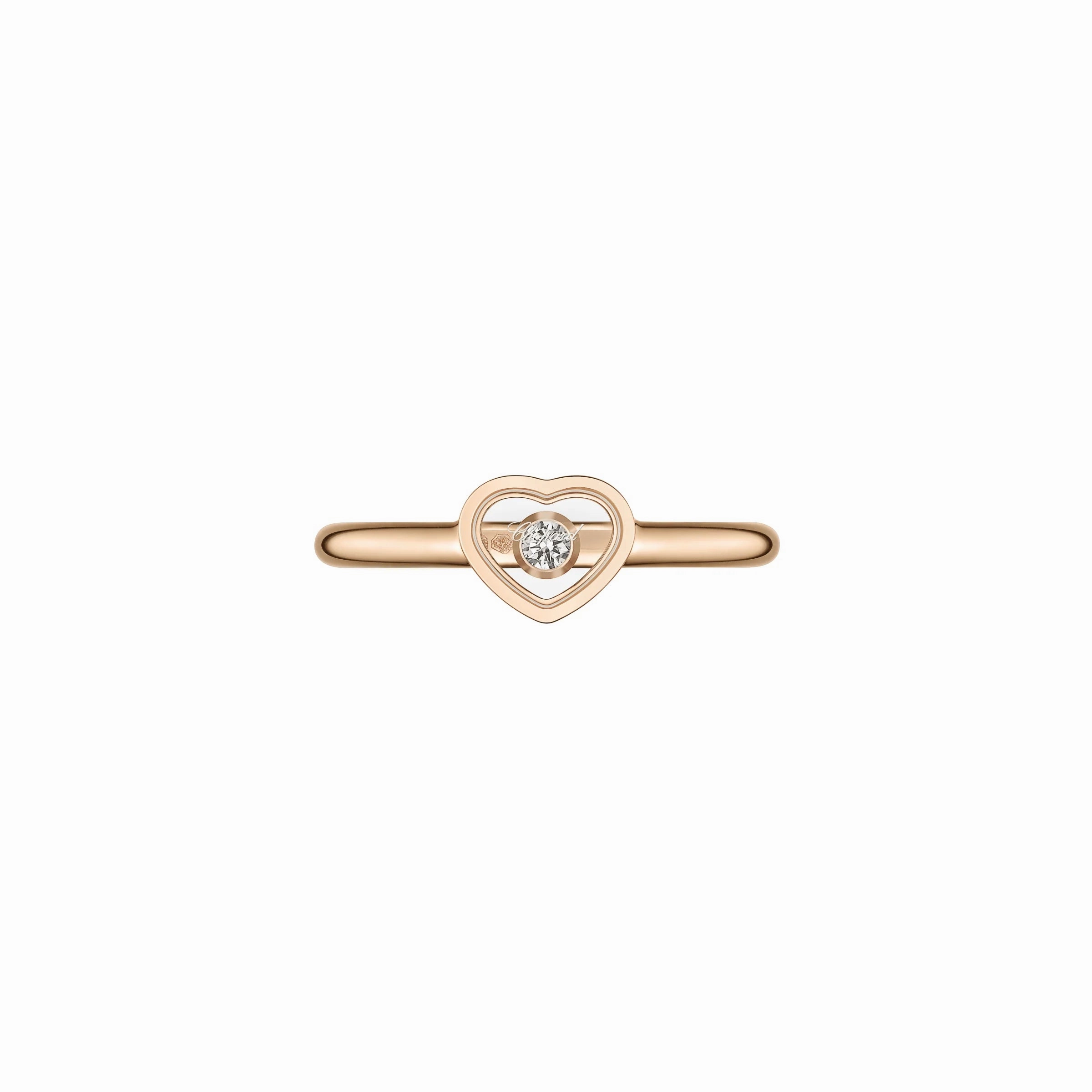 Chopard My Happy Hearts 18ct Rose Gold 0.05ct Diamond Ring