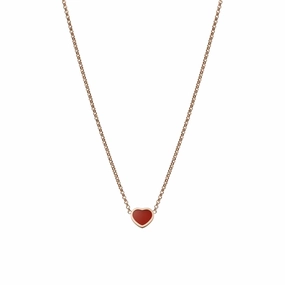 Chopard My Happy Hearts 18ct Rose Gold Carnelian Necklace