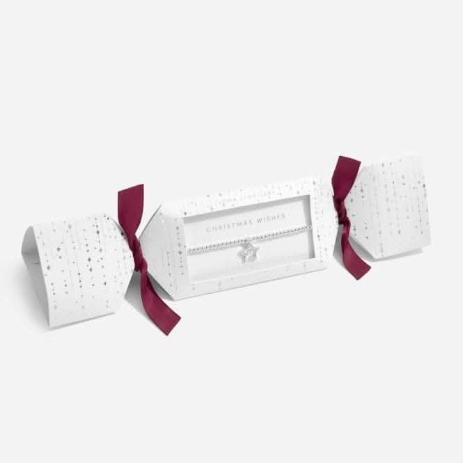 Christmas Cracker Christmas Wishes Silver 17.5cm Stretch Bracelet 6251