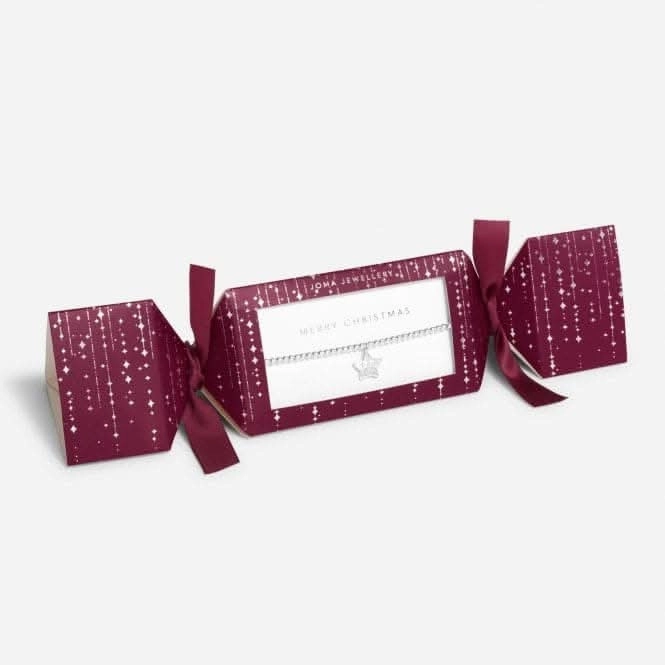 Christmas Cracker Merry Christmas Silver 17.5cm Stretch Bracelet 6250