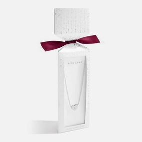 Christmas Cracker With Love Silver 46cm   5cm Necklace 6285
