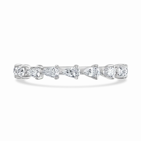 Claw Set Pear Cut Diamond Band In Platinum