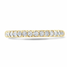 Claw Set Round Brilliant Cut Diamond Band In 18ct Yellow Gold