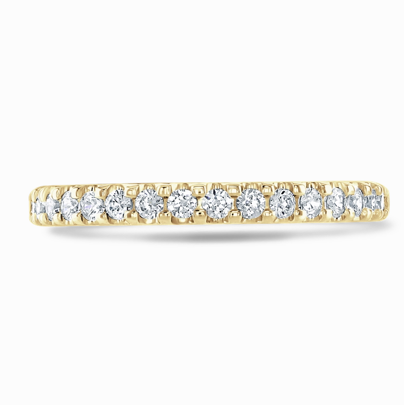 Claw Set Round Brilliant Cut Diamond Band In 18ct Yellow Gold