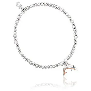 Clogau Affinity Sterling Silver Dolphin Beaded Bracelet 16-16.5cm