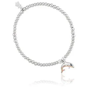 Clogau Affinity Sterling Silver Dolphin Beaded Bracelet 16-16.5cm