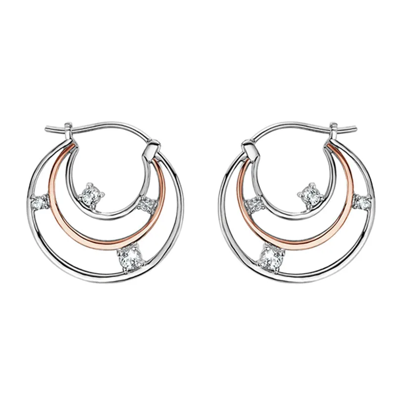 Clogau Awyr Y Nos Sterling Silver White Topaz Drop Earrings
