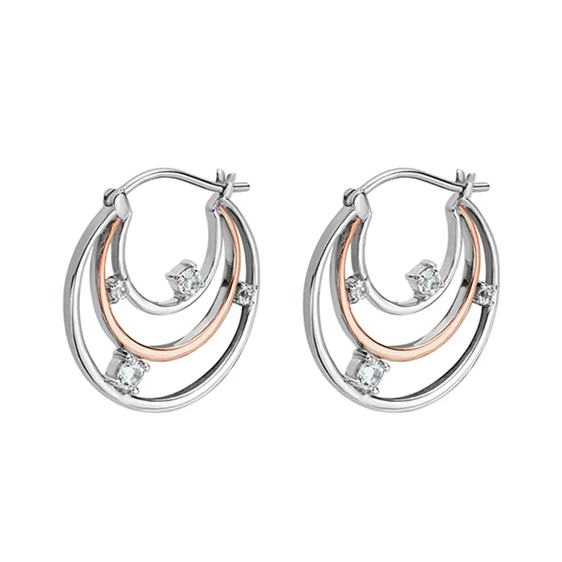 Clogau Awyr Y Nos Sterling Silver White Topaz Drop Earrings
