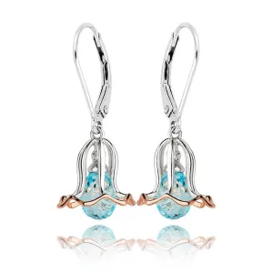 Clogau Bluebell Sterling Silver Blue Topaz Drop Earrings D
