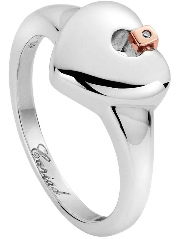 Clogau Cariad Heart Silver Ring D