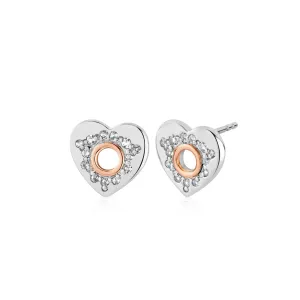 Clogau Cariad Sparkle Sterling Silver Sparkle White Topaz Stud Earrings