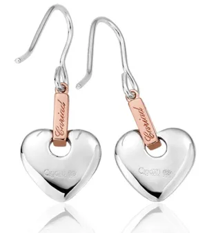 Clogau Cariad Sterling Silver Heart Drop Earrings