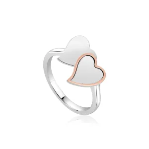 Clogau Cwtch Double Heart Sterling Silver Ring D