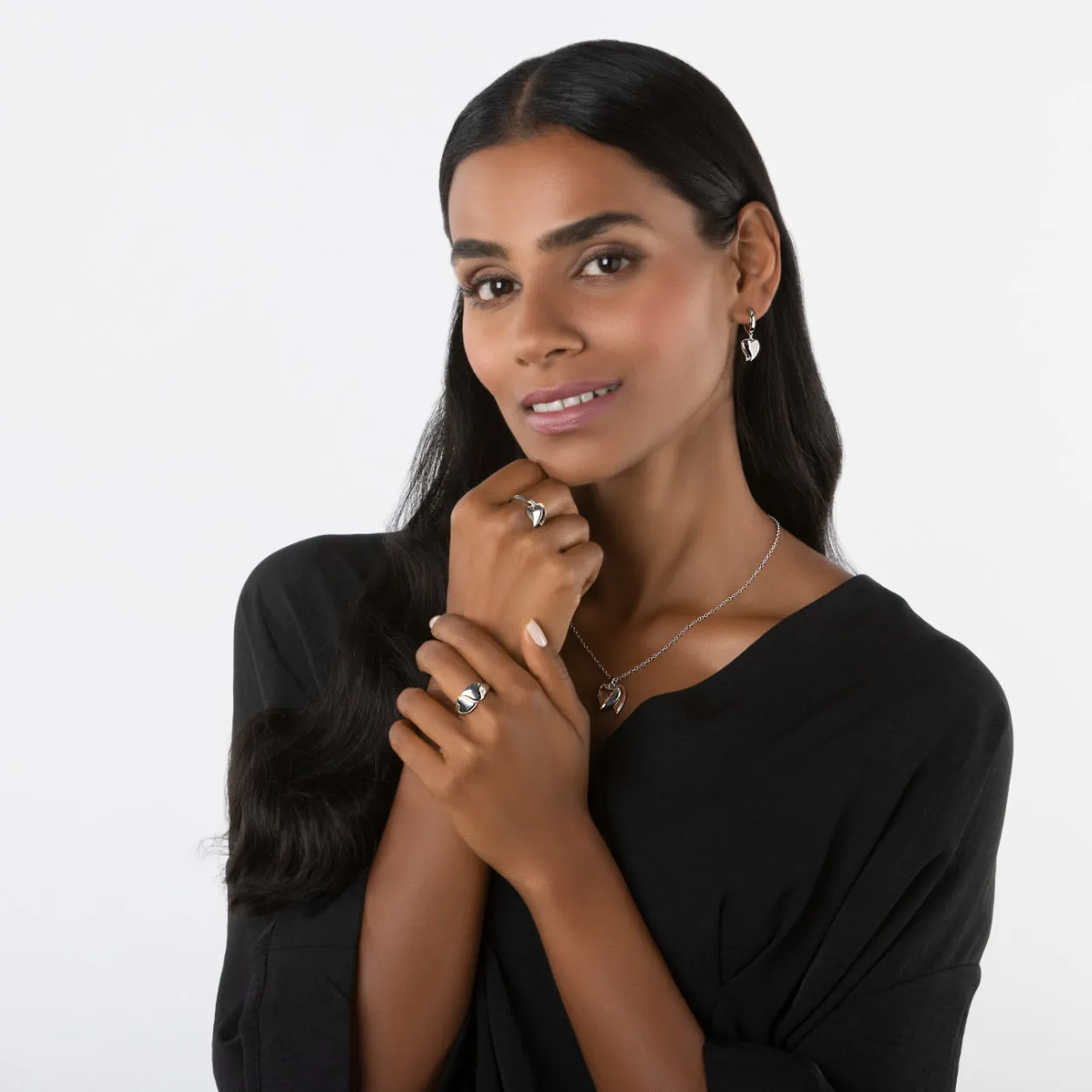 Clogau Cwtch Double Heart Sterling Silver Ring