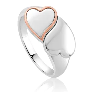 Clogau Cwtch Double Heart Sterling Silver Ring