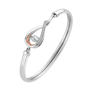 Clogau Eternity Dancing Sterling Silver White Topaz Bangle D