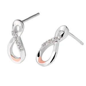 Clogau Eternity Sterling Silver Diamond Stud Earrings D