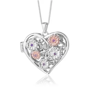 Clogau Fairy Sterling Silver Amethyst Heart Necklace