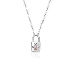 Clogau Honey Bee Sterling Silver Padlock Necklace D