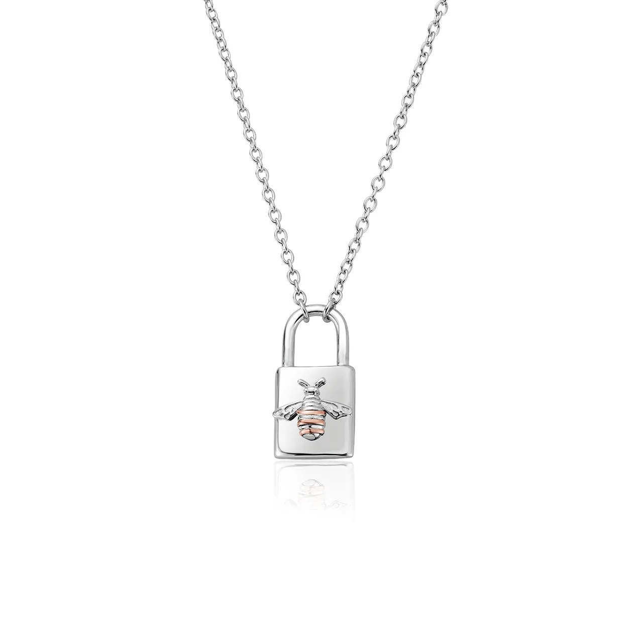 Clogau Honey Bee Sterling Silver Padlock Necklace D