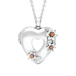 Clogau Inner Charm Sterling Silver Floral Heart Locket D